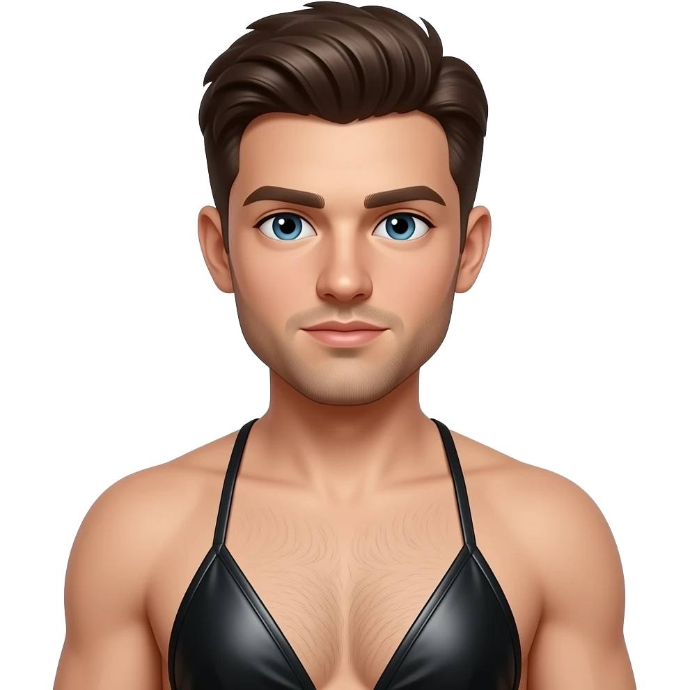 Gay dude in leather bikini emoji