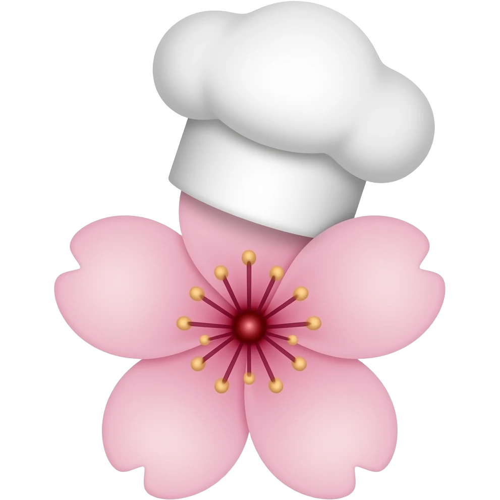 Sakura flower with a Chef hat! emoji