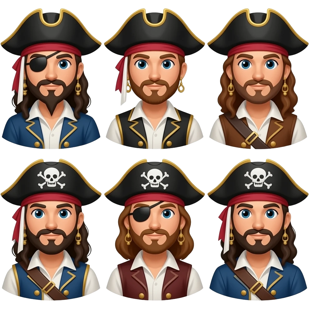 8 member pirate group emoji