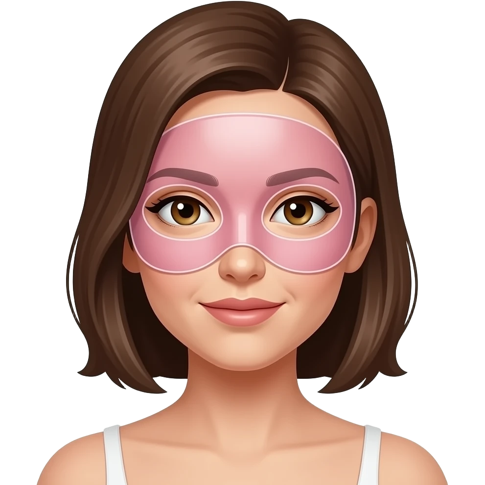 Una mujer con una mascarilla de maquillaje emoji