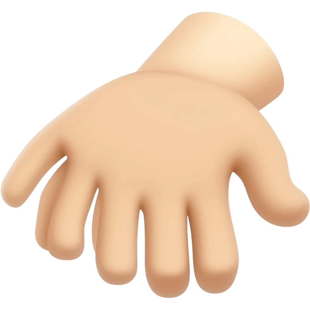 손바닥이 아래를 향한 손 오른손 emoji