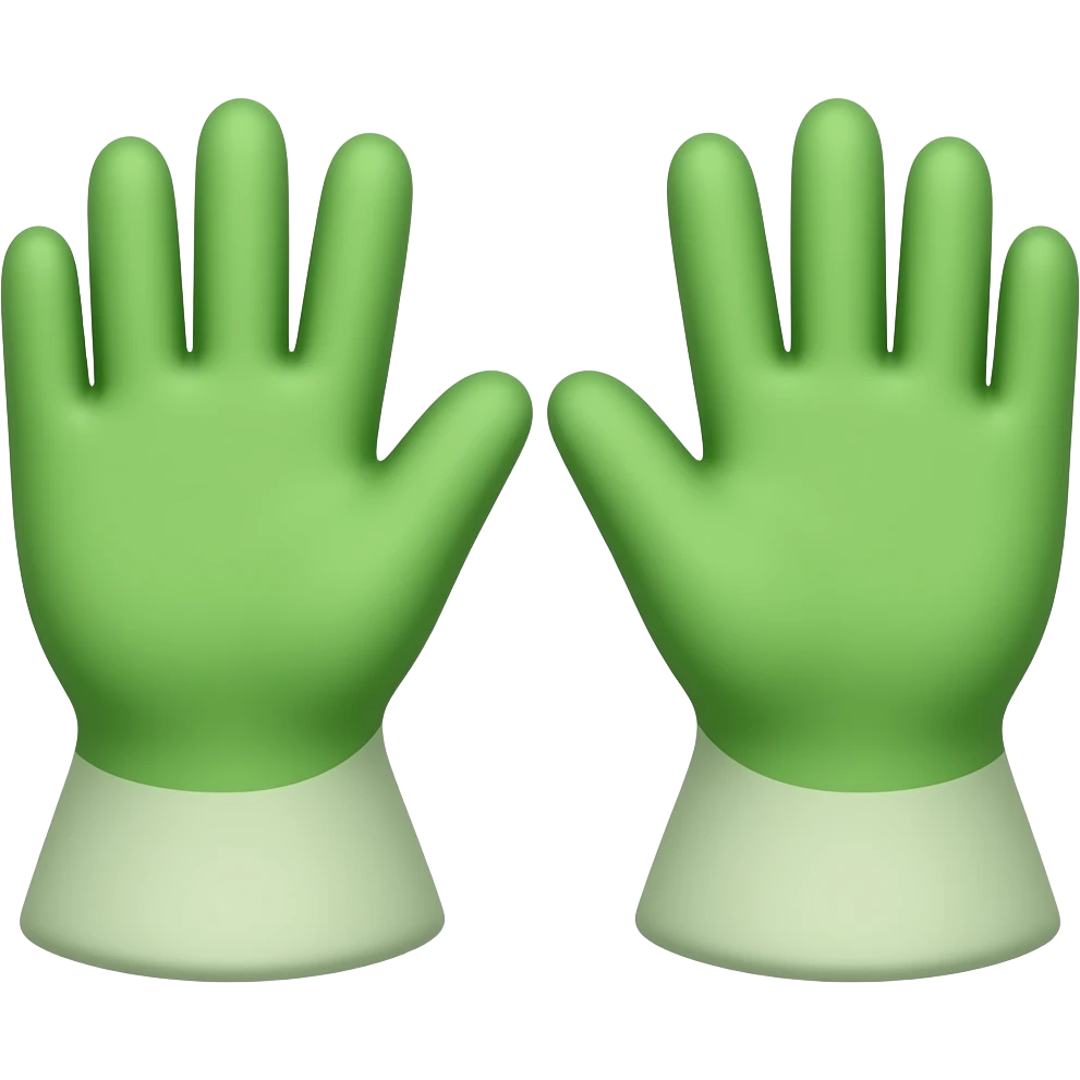 simple cute green gardening gloves emoji emoji