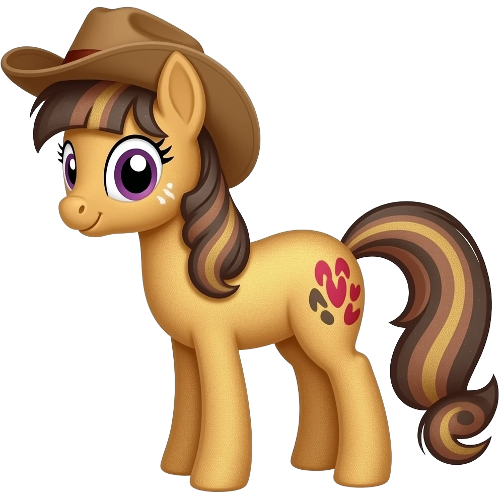 brown sparkly pony with a brown cowgirl hat emoji