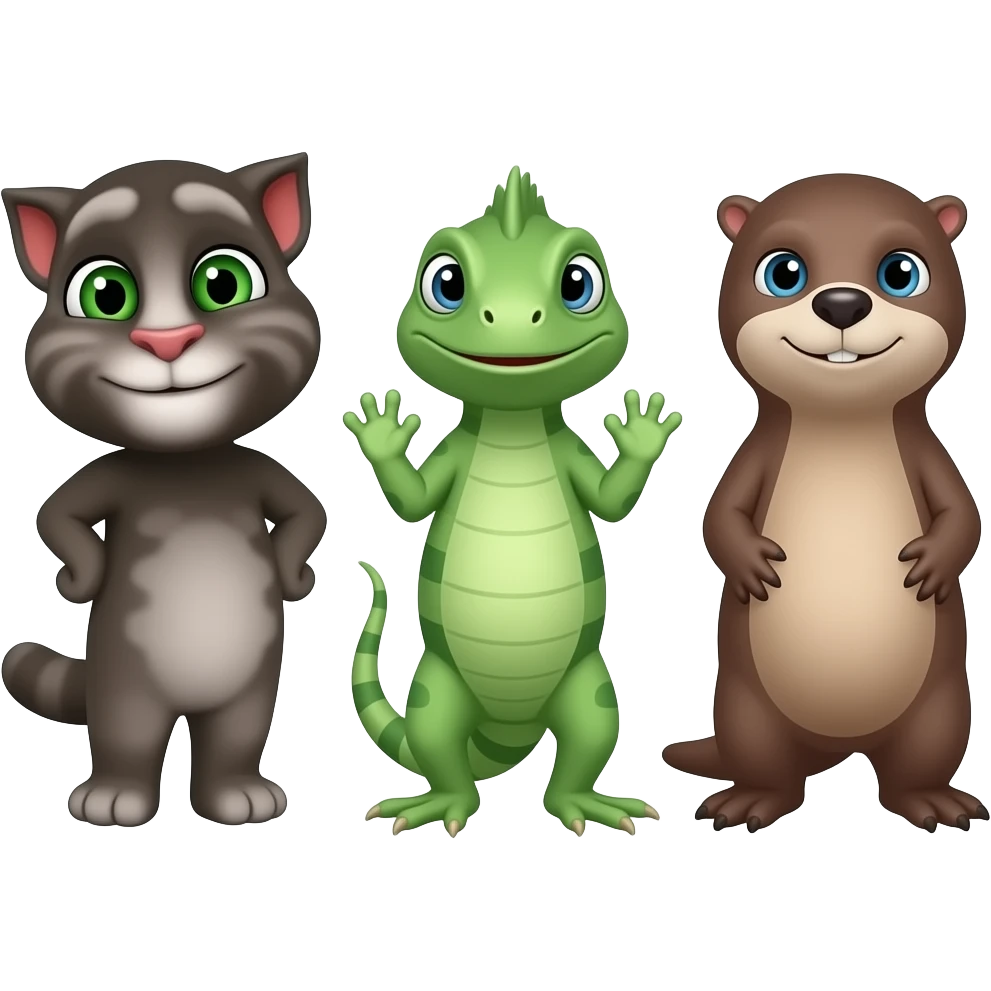 Talking Tom and iguana wiggle feet platypus emoji | AI Emoji Generator