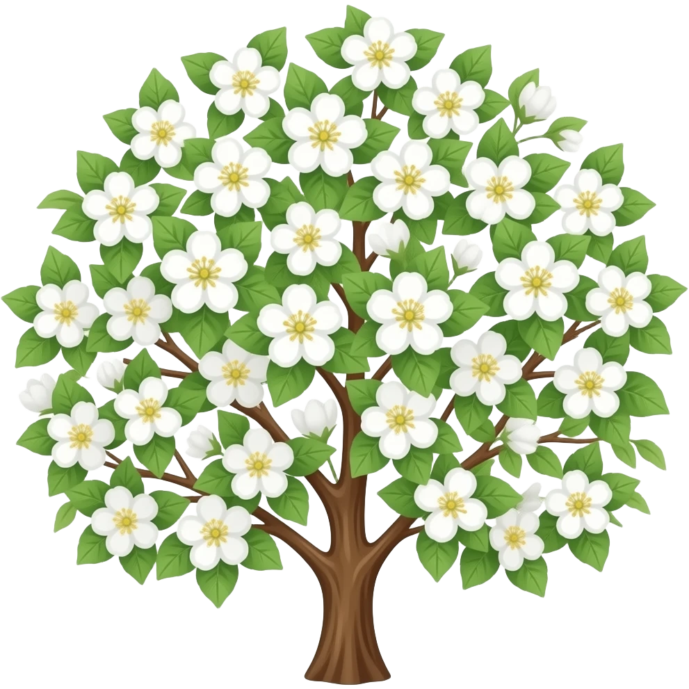 нарисуй цветы яблони Макамик emoji