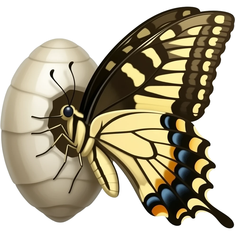 Borboleta saindo do casulo emoji