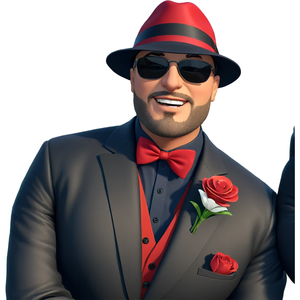 dapper gentleman with flowers emoji