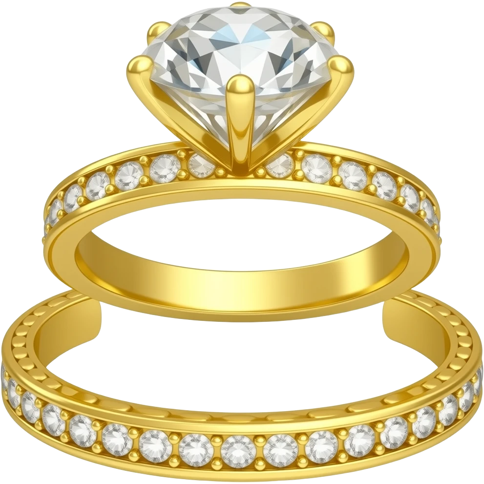 jewellery gold diamond ring and bracelet emoji