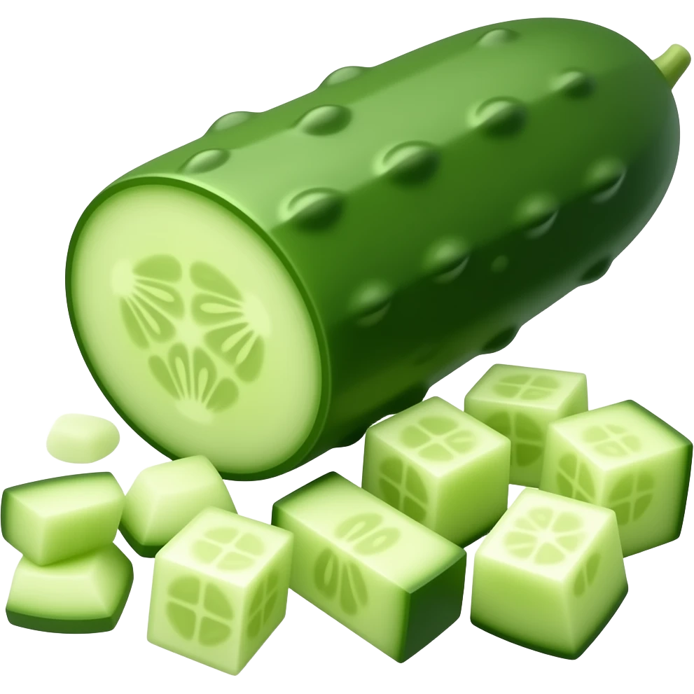 slightly incised whole Cucumber and cucumber Chopped emoji