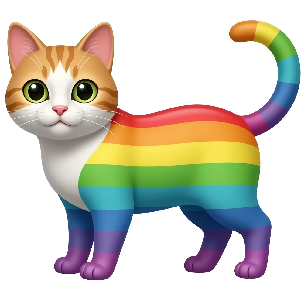 Rainbow cat emoji