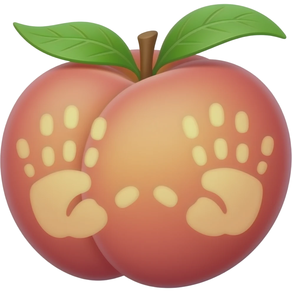 Peach with hand prints emoji