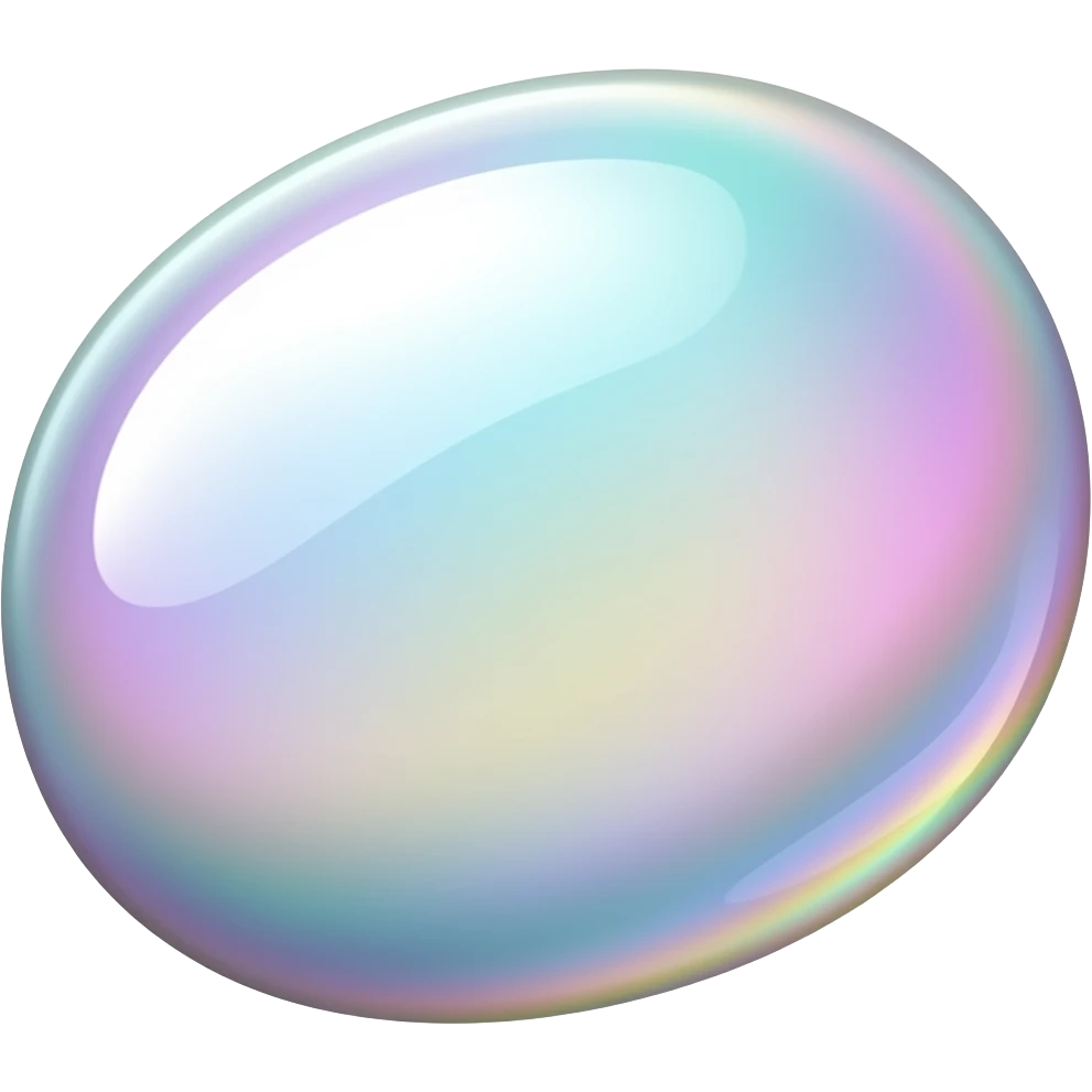 Smooth River Stone Iridescent Pastel Rainbow emoji