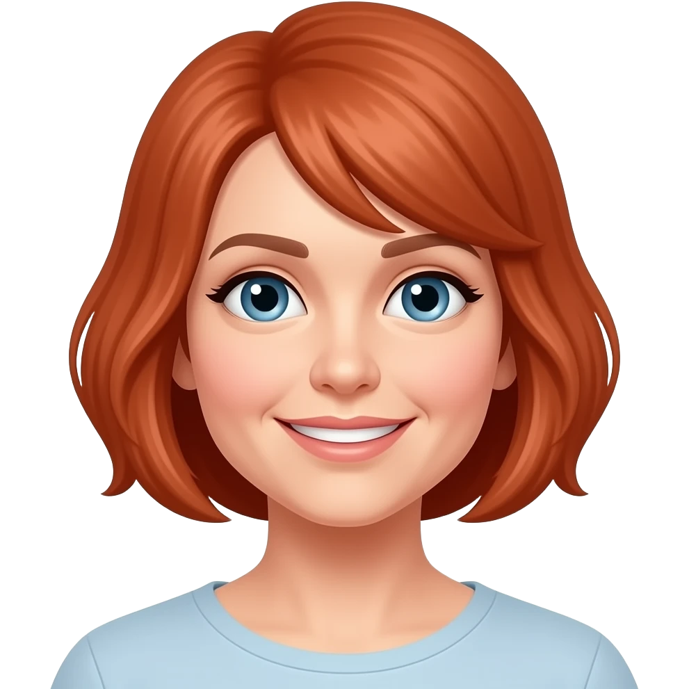 Femme rousse 50 ans au cheveux courts artiste peintre emoji