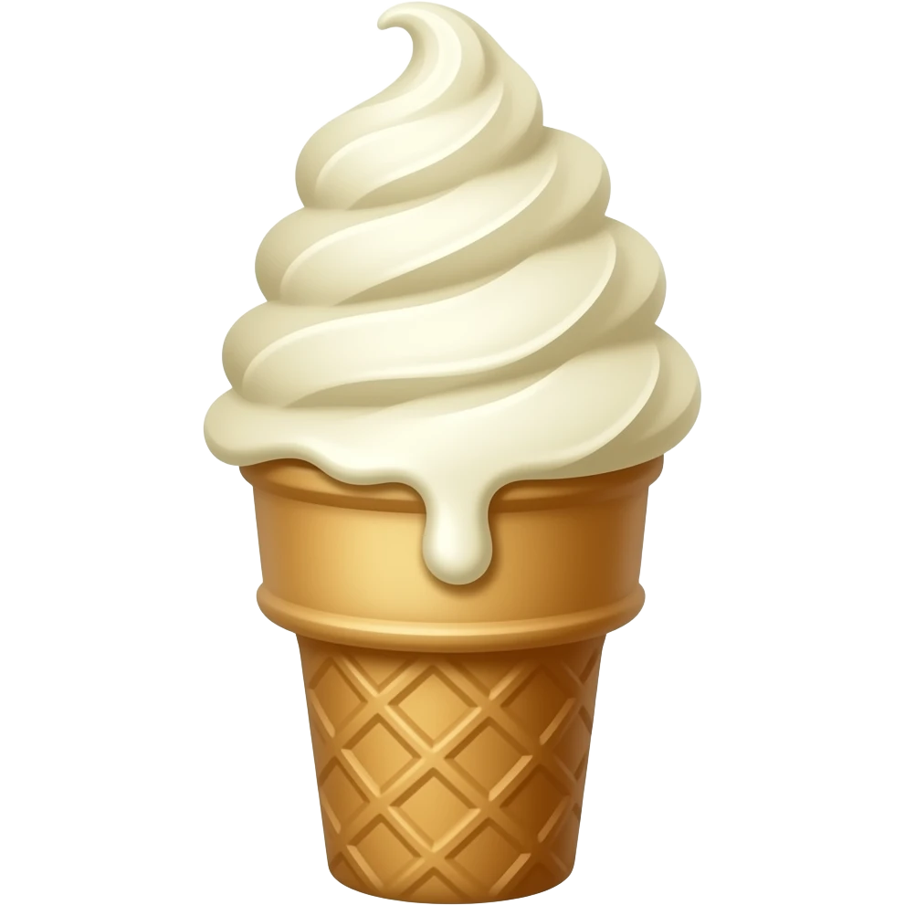 바닐라 콘 아이스크림 emoji