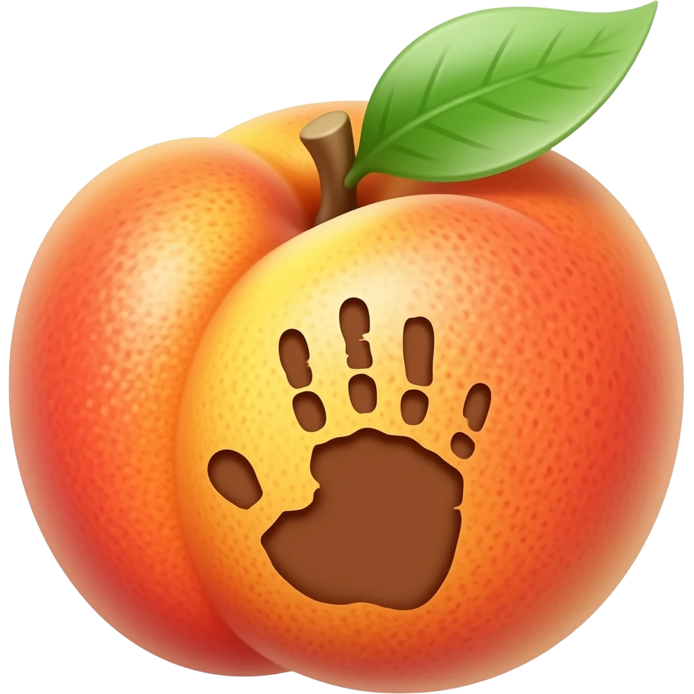🍑 with this emote  with one hand prints emoji