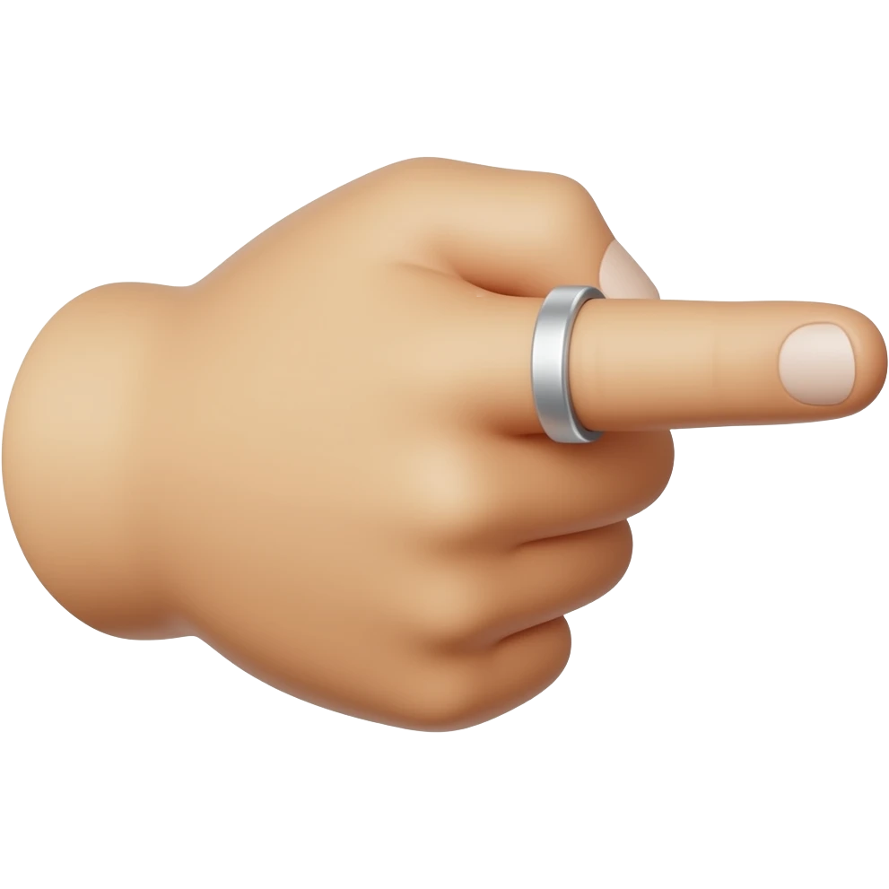 The ring finger with the hand, like in the 4th finger, not the third with a ring, just a hand with the 4th finger drawn out emoji