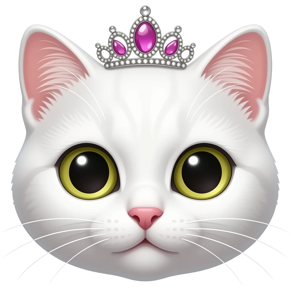 Weiß und nur kopf mit tiara - aber halt ne katze nh emoji