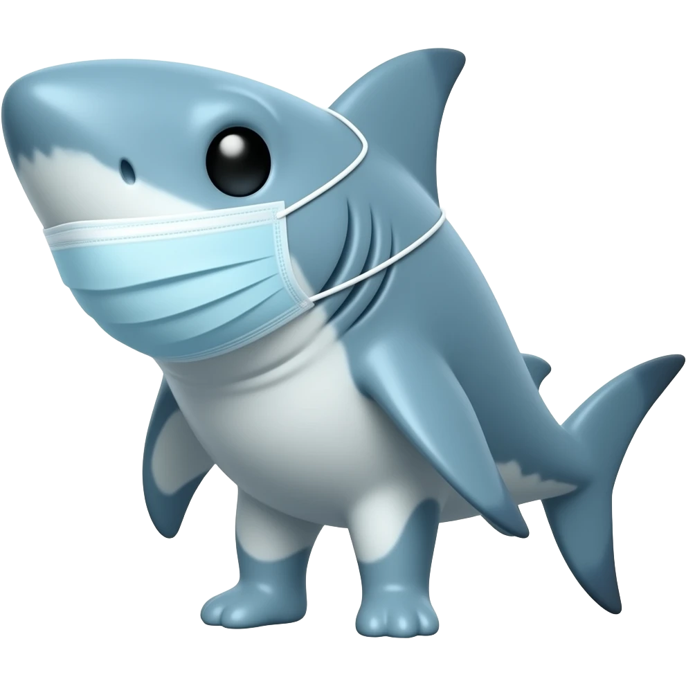 Shark with a no Facemask emoji