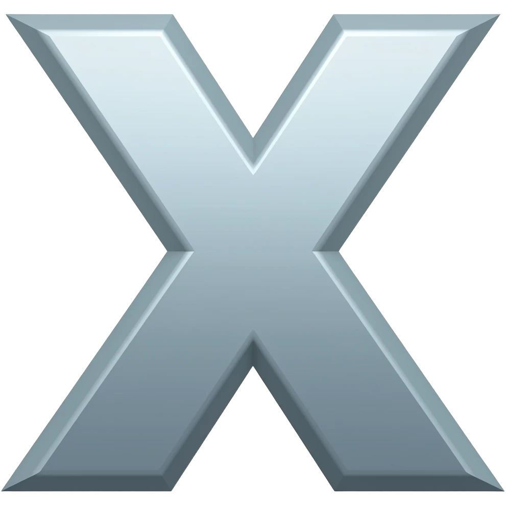 the letter Y superimposed on the letter X - the merging of two letters emoji