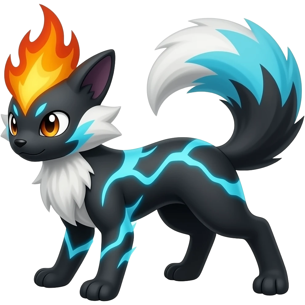 Pyroar-Furret-Shinx-Luxio-Luxray-Fakémon-hybrid emoji