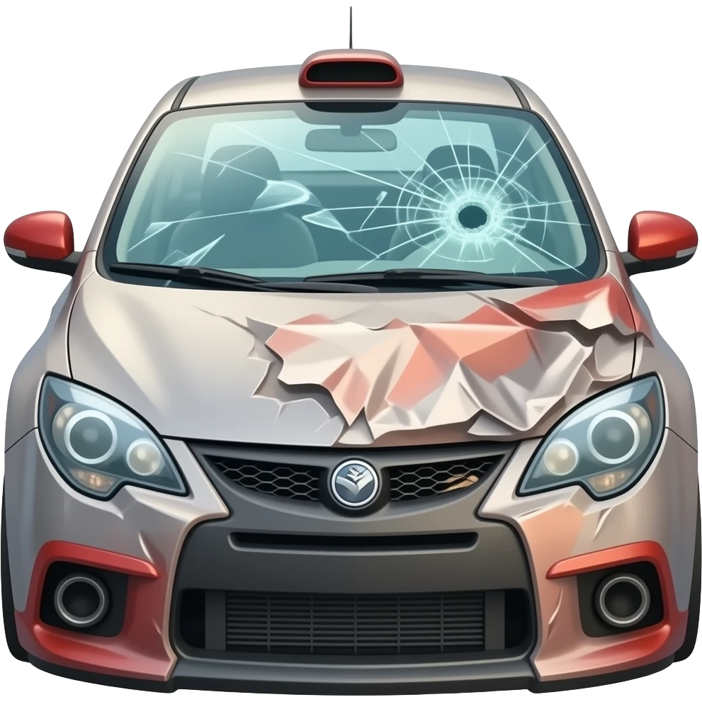 wreck megane rs, highly detailed, hyper realistic emoji