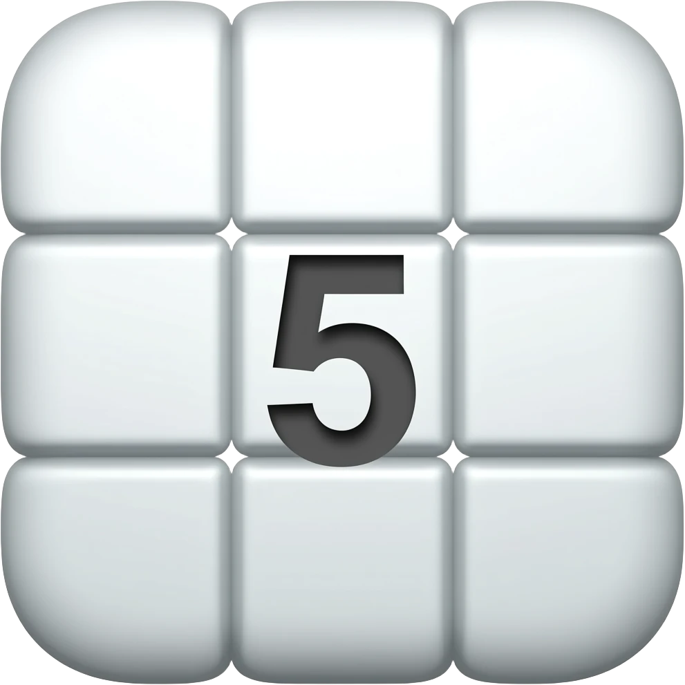 Cube face 5 on 5 emoji