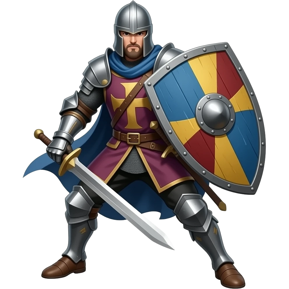 medieval shield fighter in action emoji