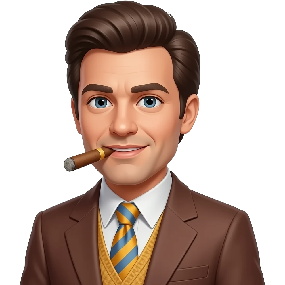 i need him with cig. he should have 70's style suit. emoji