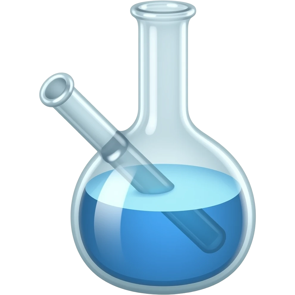 beaker bong with downstem and bowl piece flat bottom no face blue water ios emoji emoji