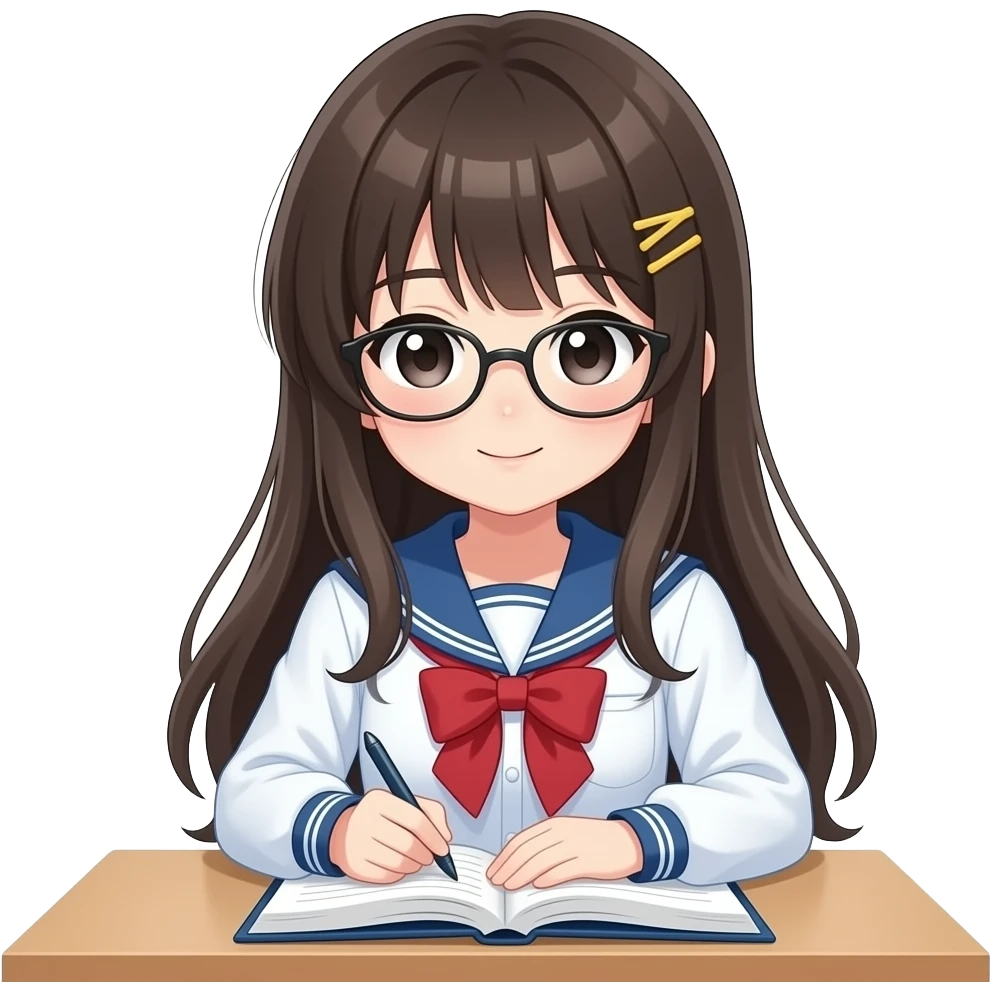 Аниме девочка учится emoji