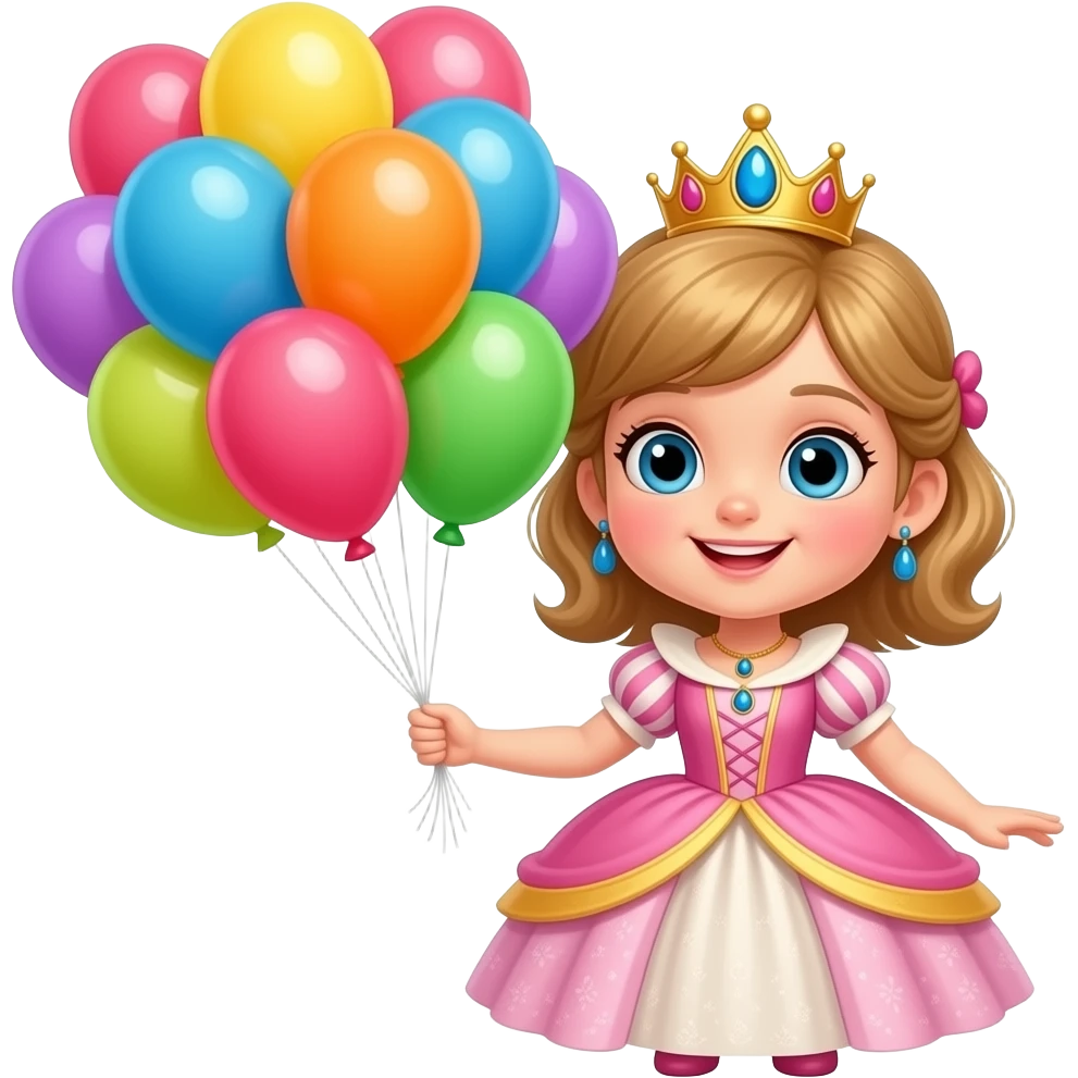 Young princess with balloons emoji