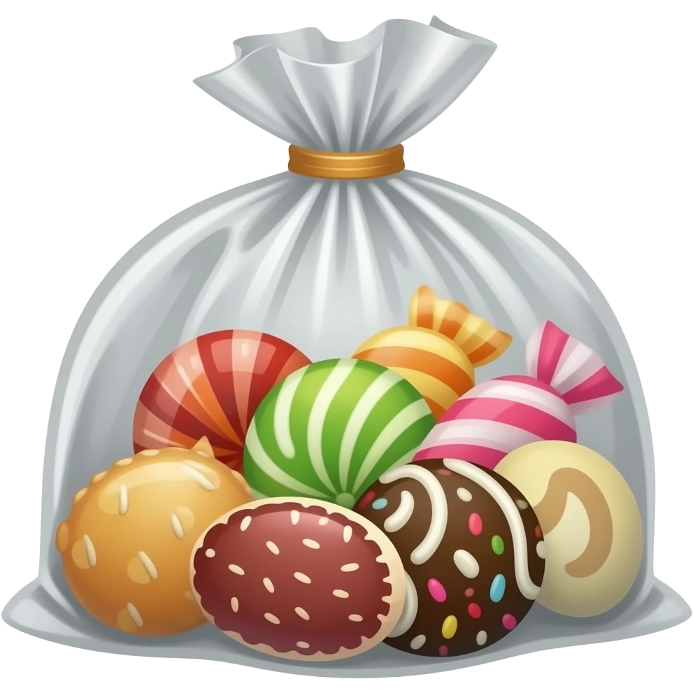 Сладости в пакете emoji