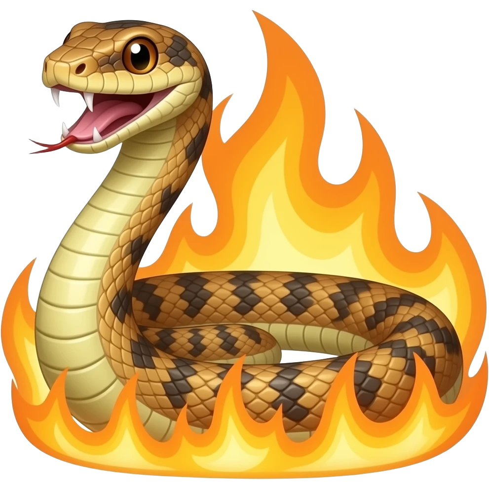 snake on fire emoji