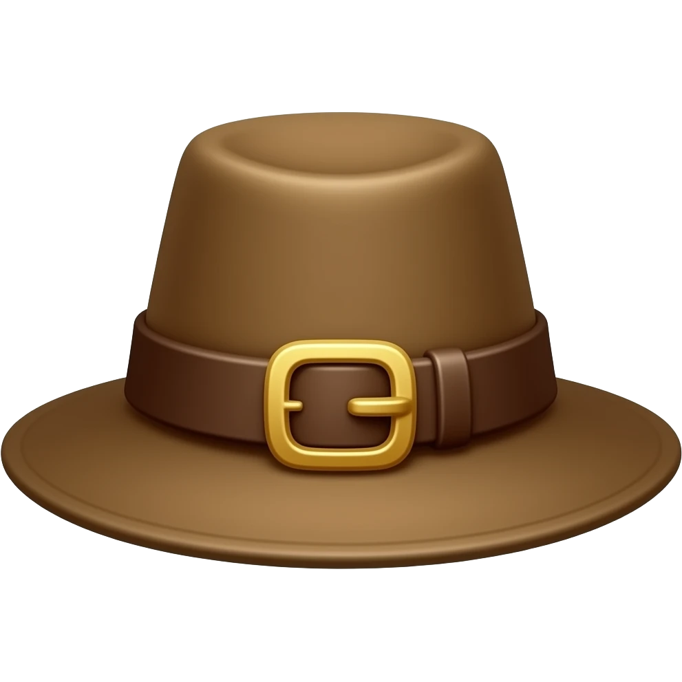 brown Pilgrim Hat emoji