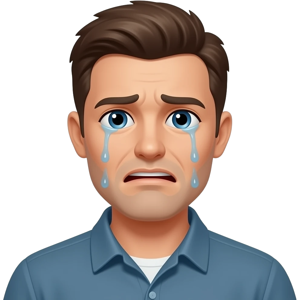 A man crying feeling abandoned emoji