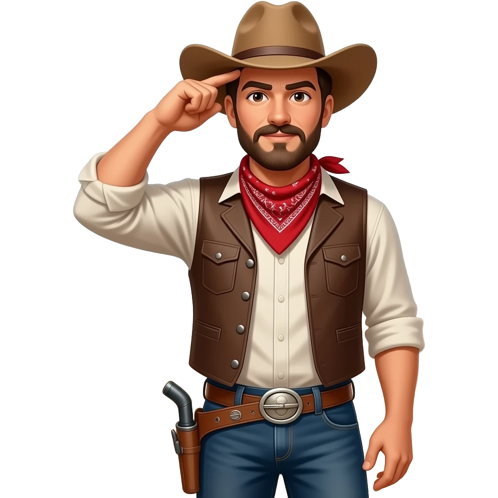 Saluting cowboy emoji