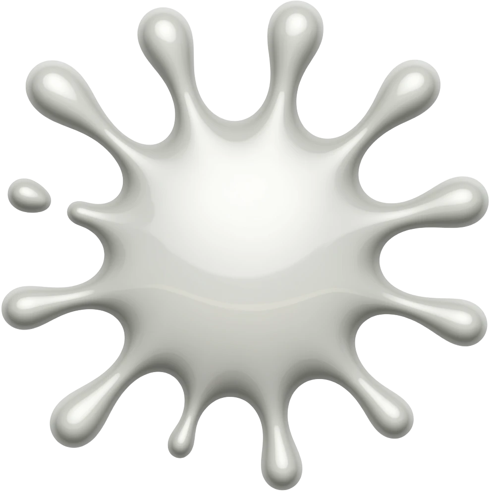 a Shot of splat with drops of glossy transparent milky jelly emoji