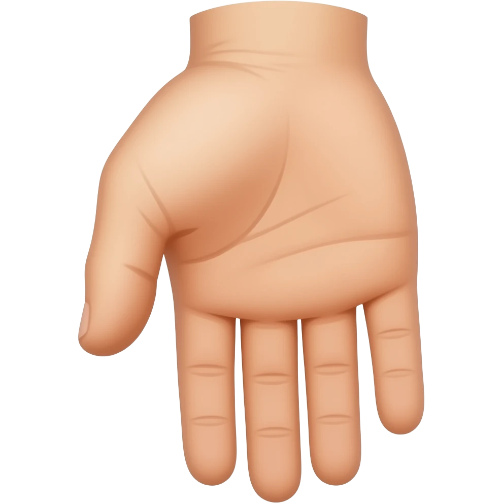 손바닥이 아래를 향한 손 오른손 emoji
