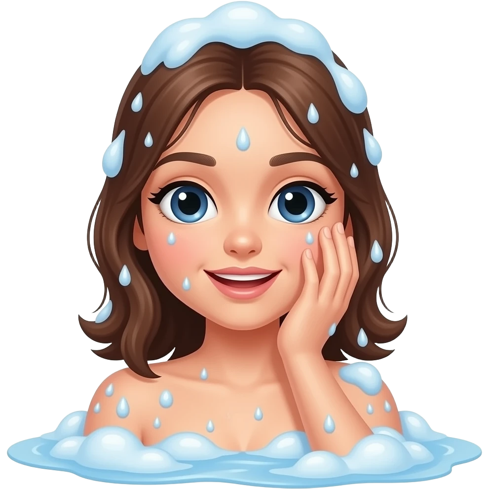 Naked girl talking shower emoji