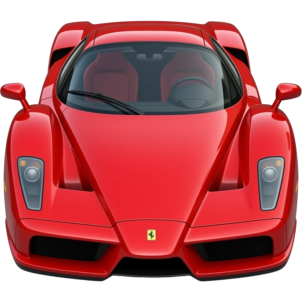 glossy red ferrari enzo , hyper real, highly detailed emoji