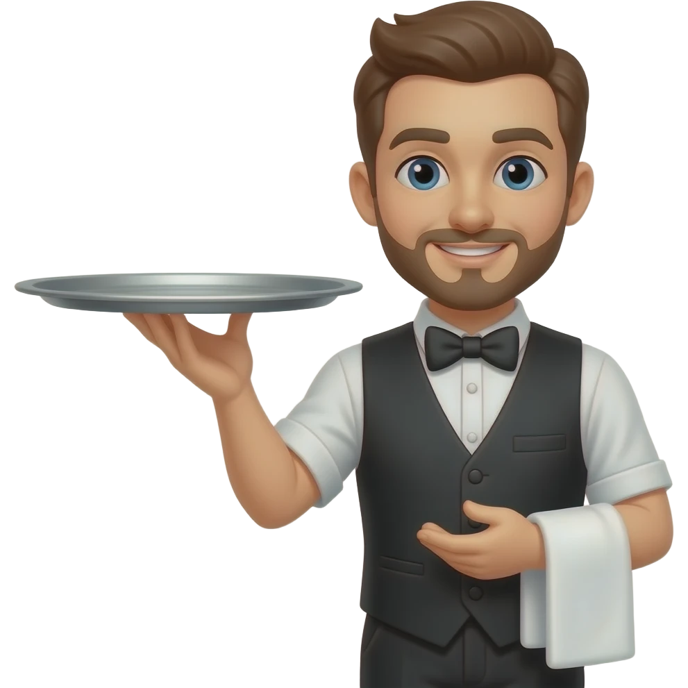super serveur avec plateau emoji