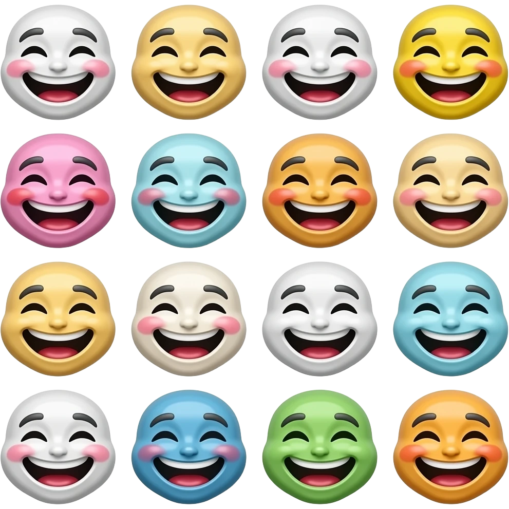 a variety of laughing masks making  fun emoji