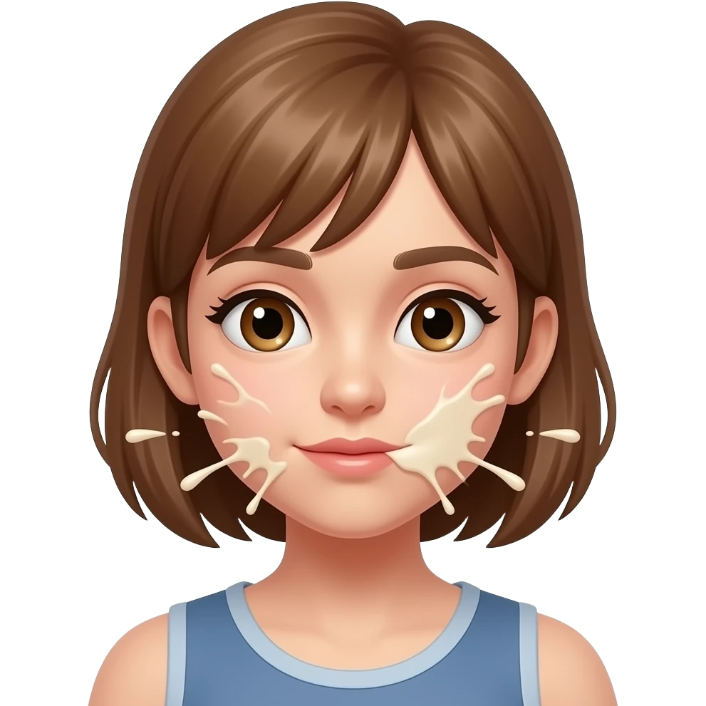Girl with cum spashing on her face emoji