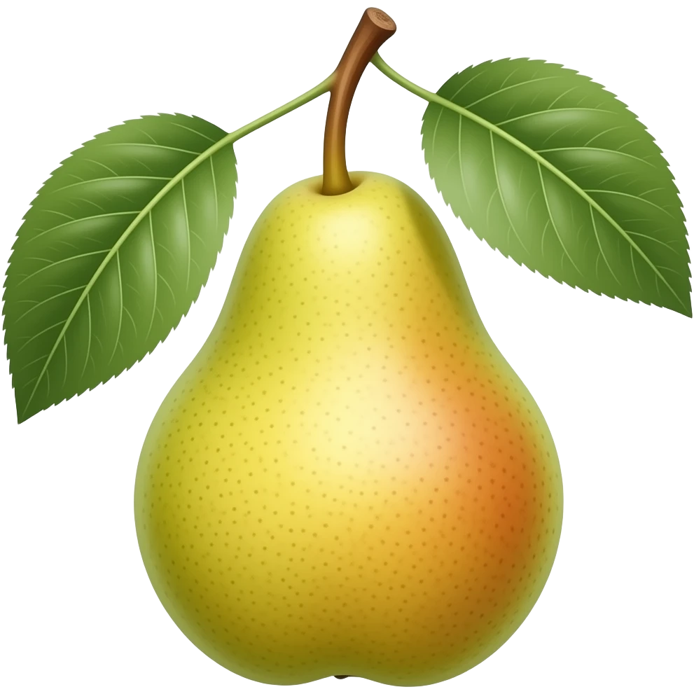 Нарисуй реалистичную грушу на ветке emoji