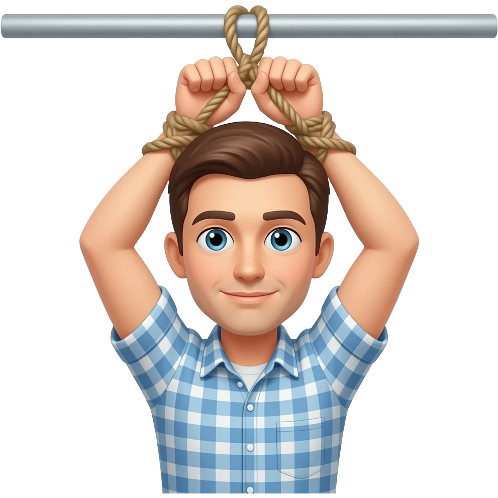 Make an man hanging himself emoji