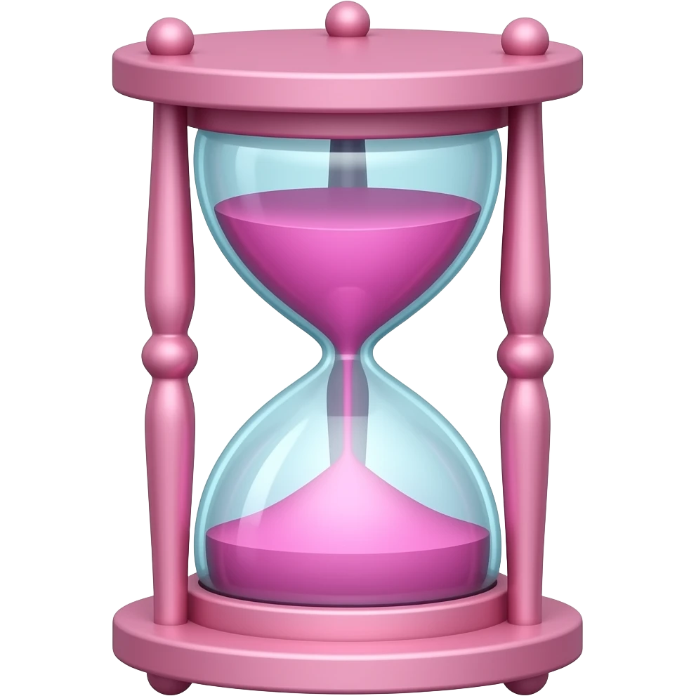 pink hourglass emoji