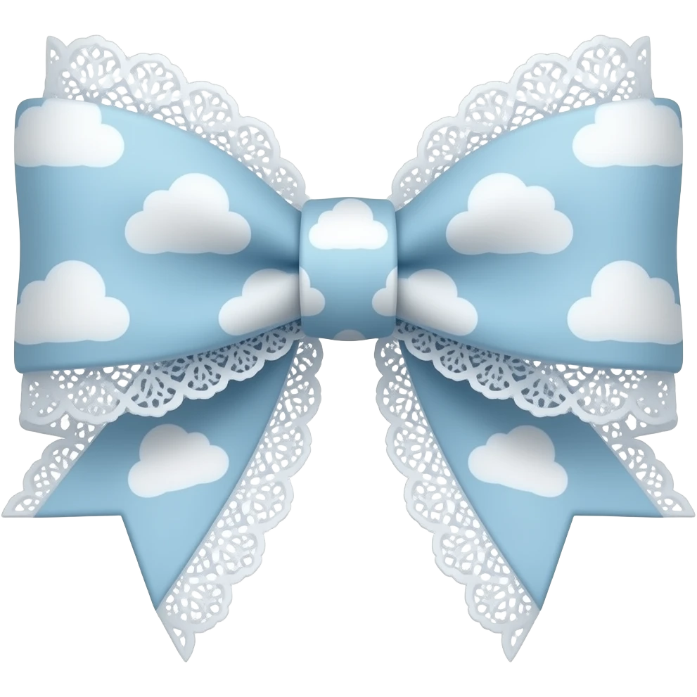 Cute cloudy lace coquette bow emoji