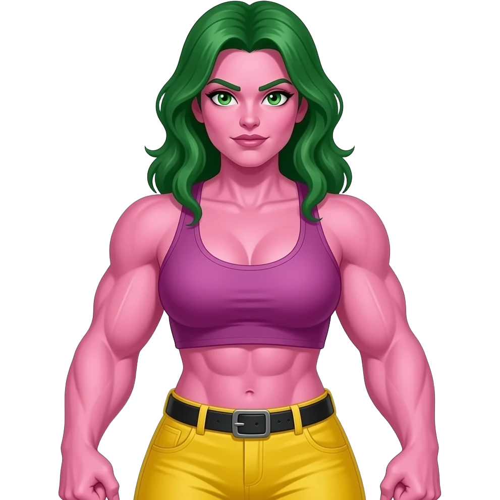 the hulk but instead of green man it’s a pink girl hulk emoji