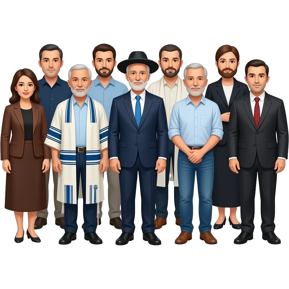A group of people from Israel with thought bubbles above their head. All of the thought bubles say "I know God" emoji