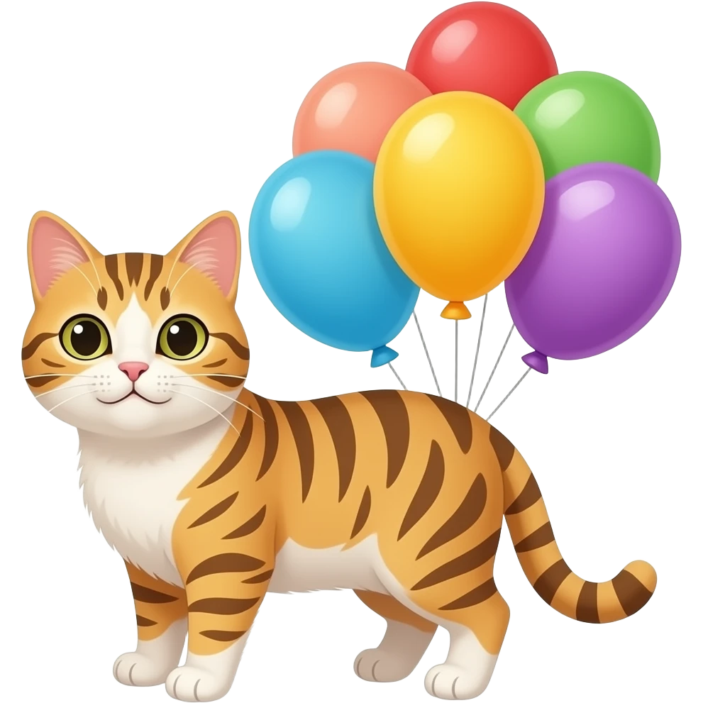 Cat with balloons emoji